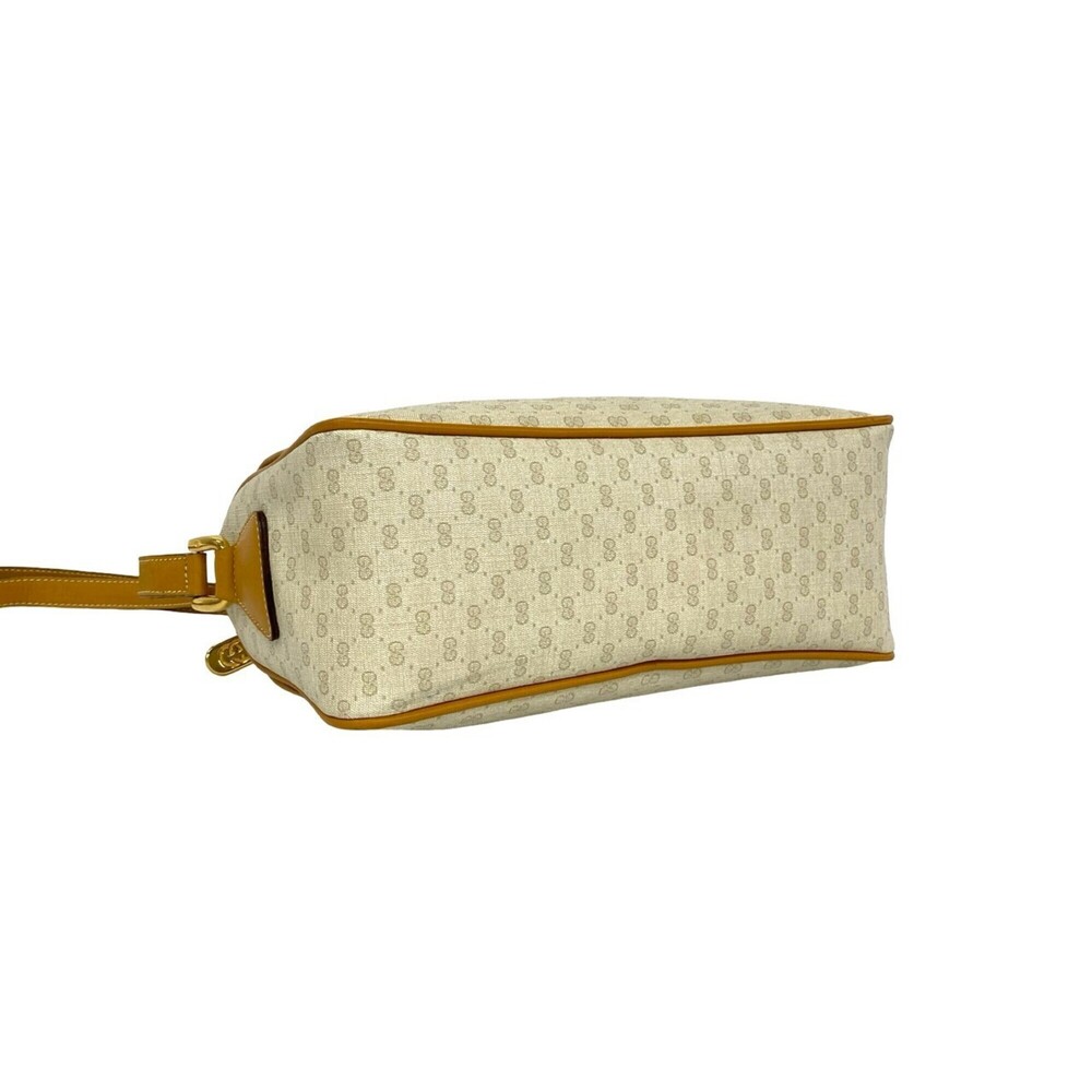 GUCCI Old Gucci Micro GG Logo Pattern Leather Shoulder Bag with Hardware, Cam... - Picture 7 of 9